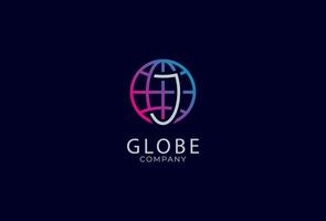 Globe Logo Design, Letter J with globe combination, world globe logo template, usable for technology and company logos, illustration vector