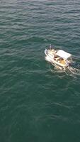 pescar barco navegación en azul mar video