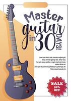 promocional volantes con eléctrico guitarra y descuento vector