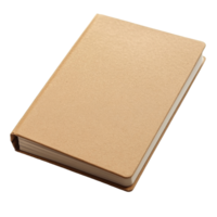 fechadas Castanho papel caderno em repouso em uma plano superfície, exibindo uma simples e minimalista projeto, fechadas Castanho papel caderno. fotografia realista isolado em transparente fundo. png
