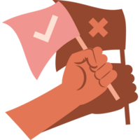 demokrati hand innehav flaggor png