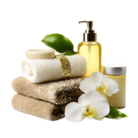 Luxurious Spa Set with White Orchid and Soft Towels png
