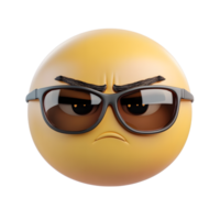 cool visage avec des lunettes de soleil emoji 3d rendre png