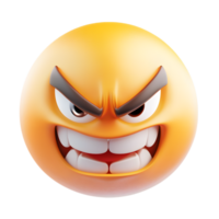 Superschurke Emoji bedrohlich 3d gerendert Digital Charakter auf Weiß Hintergrund png