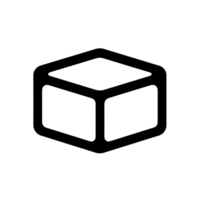kartong låda svart översikt ikon på transparent bakgrund png