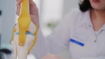 Doctor Explaining Knee Joint Structure with Model video
