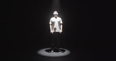 Flexible male dancer performing contemporary choreography video