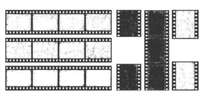 Old black grunge cinematic frame,scratched vintage vector