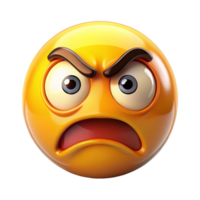 wütend Emoticon 3d Rendern Illustration von ein wütend Gelb Gesicht png