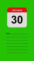 January 30, Green Screen Calendar Animation with Note Space video