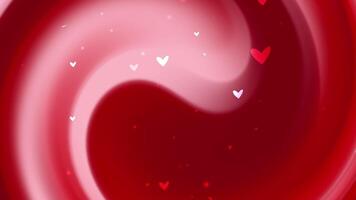 röd och vit lutning virvlande bakgrund med vit och röd hjärtan lämplig för valentines dag kort romantisk mönster kärlekstema grafik och bröllop inbjudningar video