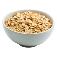 A white bowl filled completely with rolled oats cereal png