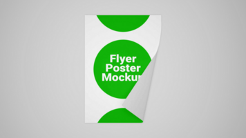 A green and white poster with a green circle on it psd