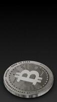 argent bitcoins, exclusif, crypto-monnaie, en boucle, pièce de monnaie, argent, affaires arrière-plan, blockchain video