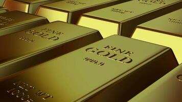 Finanzen, Gold Goldbarren Riegel, elegant Hintergrund, kostbar Metalle, exklusiv, Hauptstadt video