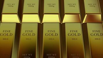 financiën, goud bars, bedrijf achtergrond, bank edelmetaal, exclusief, hoofdstad video