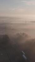 Aerial view of foggy landscape video