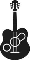 acústico guitarra silueta - elegante musical instrumento icono vector