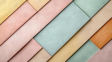 Layered geometric shapes in soft pastel colors create vibrant visual appeal photo