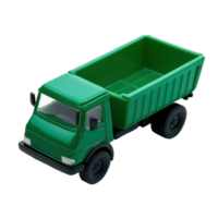 une vert jouet un camion est isolé contre une ses Plastique corps est solide et détaillé il a aspect fonctionnel pneus et lit png