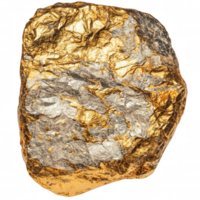 glänzend Gold Felsen mit texturiert Oberfläche, präsentieren mischen von Gold und Silber Farbtöne. natürlich Schönheit und einzigartig Muster erstellen Auge fangen Anzeige, perfekt zum dekorativ Zwecke png
