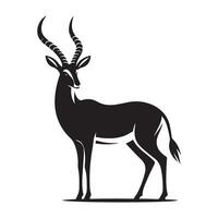 Elegant Silhouette Antelope Graphic for Wildlife and Conservation Design vector