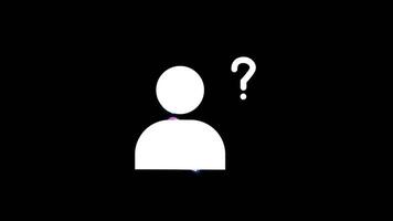 Who is it concept with user icon and question mark animation video