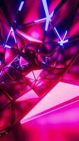 vol par une tunnel de embrasé Triangles. verticale en boucle animation video