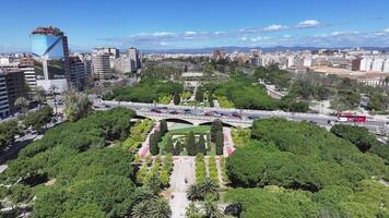 exterior turia jardins às valencia valência comunidade dentro Espanha. deslumbrante cena. video