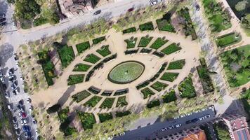 Aerial Ciutadella park in Barcelona Catalonia Spain. Landscape Avenue. video
