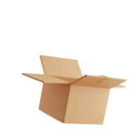 3d parcialmente aberto cartão caixa. png