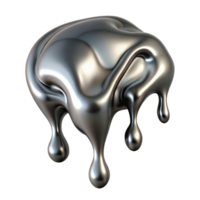 lindo tradicional abstrato líquido metal gotejamento isolado elemento exclusivo png