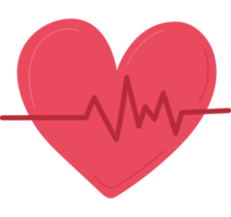 cuore con battito cardiaco linea png