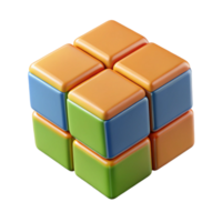 pittoresk enastående hyperspecifik professionell framställa av ett isolerat, flytande, rubiks kub mellanlösning isolerat Skära ut med transparent bakgrund png