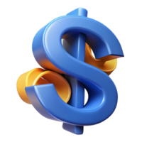 picturesque elegant A dollar sign, made of flowing ribbons with Transparent Background studio quality png