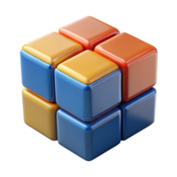 glad förtjusande hyperspecifik, fotorealistisk professionell framställa av en enda, roterande rubiks kub mellanlösning med transparent bakgrund original- png
