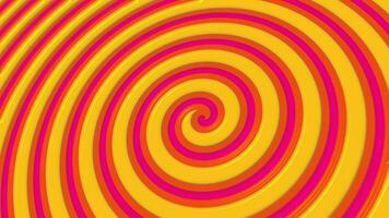 hell bunt Spinnen Spiral- Hintergrund im warm beschwingt Rosa, Orange und Gelb Farben. diese Spaß heiter spiralförmig Animation ist voll hd und Schleife. video