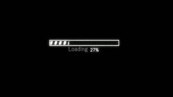 a black background with a white loading bar on it video