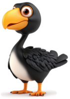 cartone animato raffigurazione di un' piccolo, nero e giallo uccello. png