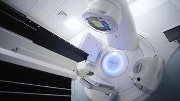 Advanced medical linear accelerator in the therapeutic oncology to treat patients with cancer. Radiation therapy is a type of cancer treatment that uses high energy rays to destroy cancer cells video