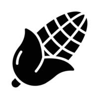 A visually appealing glyph style icon of corn vector