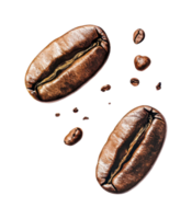 närbild av rostad kaffe bönor på svart bakgrund png