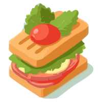 emparedado icono, isométrica ilustración, ilustración. png