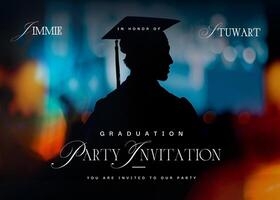 Modern Graduation Party Invitation Card Template