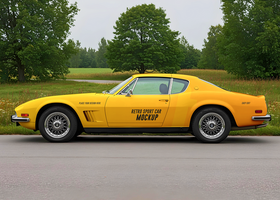 Retro Sport Car Mockup psd