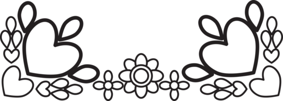 Outlined Flower Frame for Invitations png