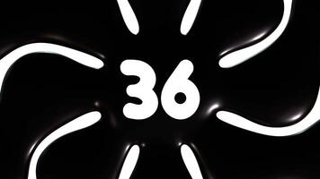 negro y blanco antecedentes animación con número 36 video