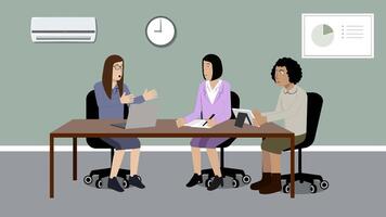 animatie van onderneemsters plan vergadering video