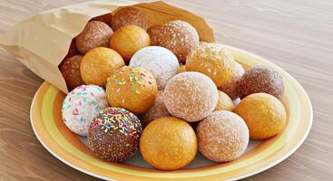 un plato de rosquillas foto