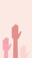 ein Hand angehoben nach oben mit ein sauber Hintergrund symbolisieren Unterstützung Einheit Freiwillige Beteiligung Wählen fragen Frage oder Bewusstsein Kampagne im ein minimal eben Stil. video